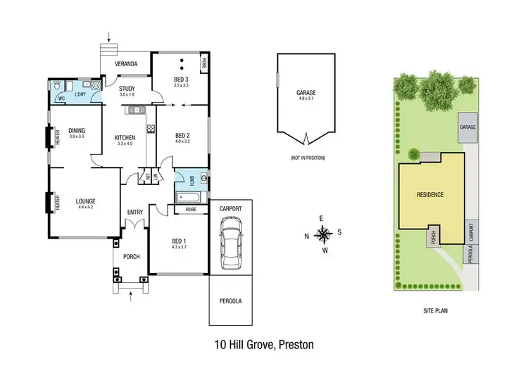 Floorplan of Homely house listing, 10 Hill Grove, Preston VIC 3072
