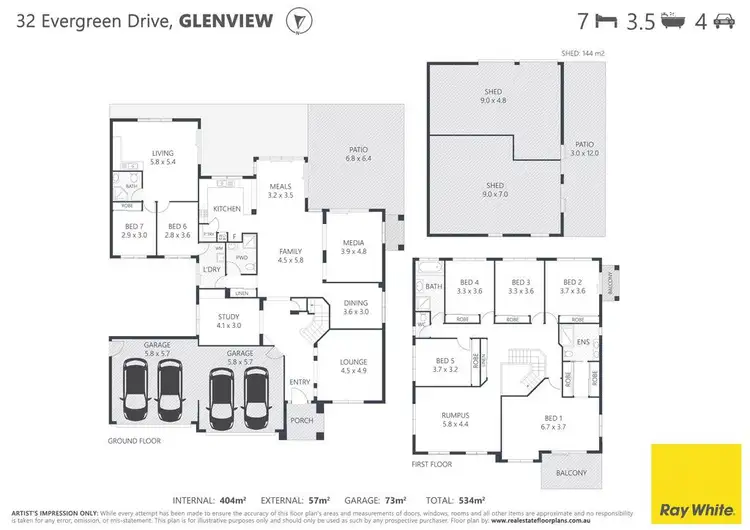 Floorplan of Homely house listing, 32 Evergreen Drive, Glenview QLD 4553