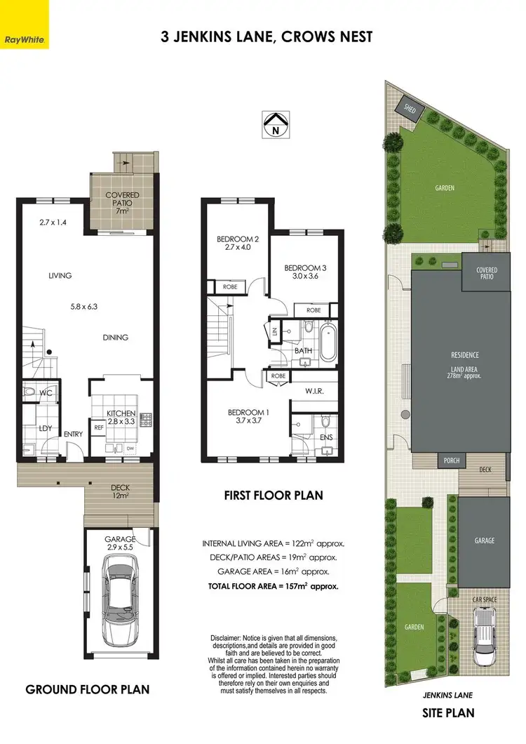 Floorplan of Homely townhouse listing, 3 Jenkins Lane, Crows Nest NSW 2065
