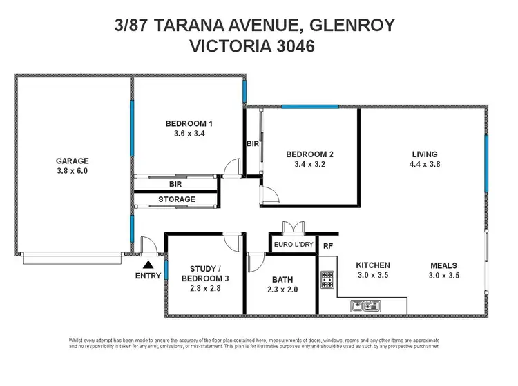 Floorplan of Homely unit listing, 3/87 Tarana Avenue, Glenroy VIC 3046