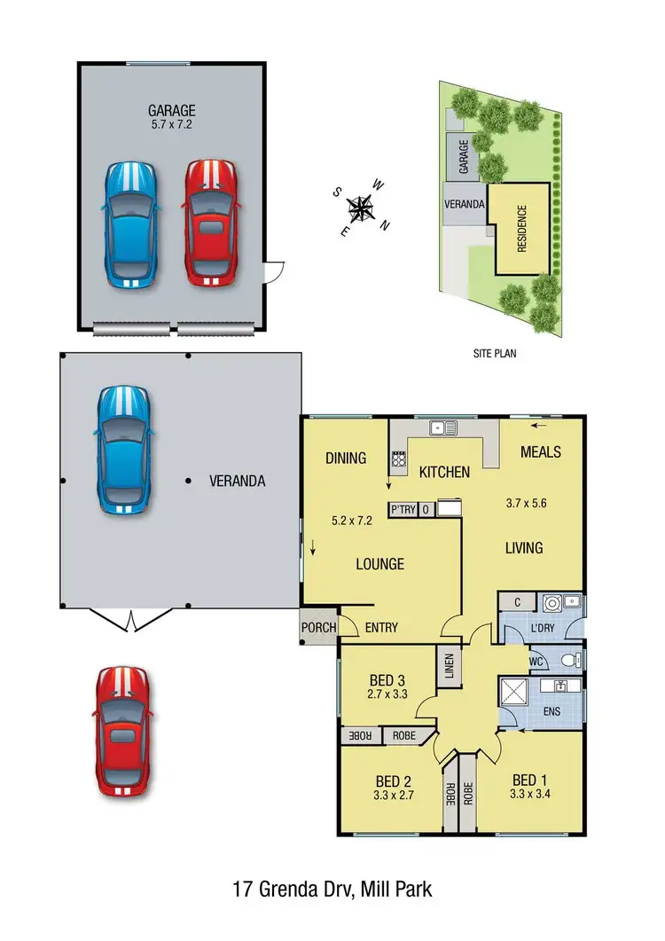 Floorplan of Homely house listing, 17 Grenda Drive, Mill Park VIC 3082