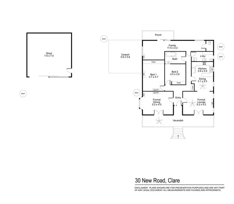Floorplan of Homely house listing, 30 New Road, Clare SA 5453