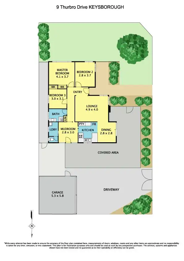 Floorplan of Homely house listing, 9 Thurbro Drive, Keysborough VIC 3173