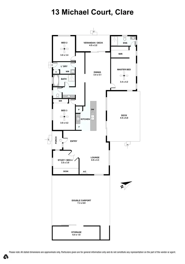 Floorplan of Homely house listing, 13 Michael Court, Clare SA 5453