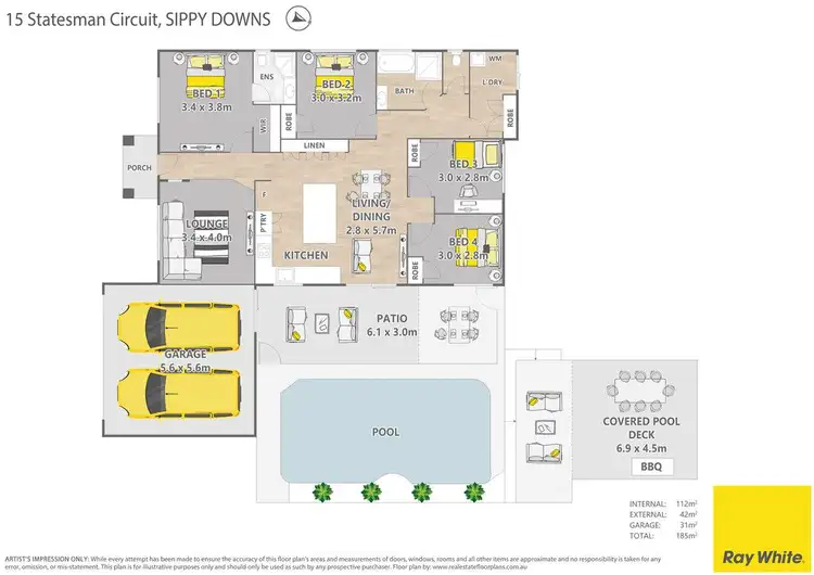 Floorplan of Homely house listing, 15 Statesman Circuit, Sippy Downs QLD 4556