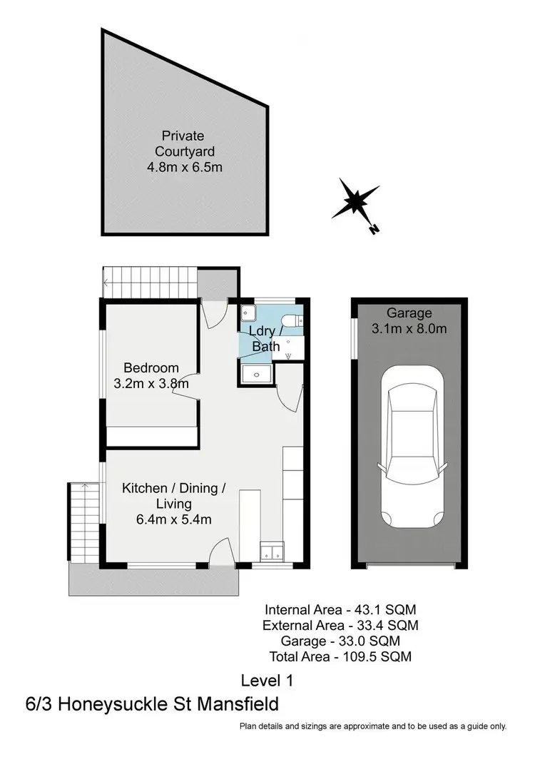 Floorplan of Homely unit listing, 6/3 Honeysuckle Street, Mansfield QLD 4122