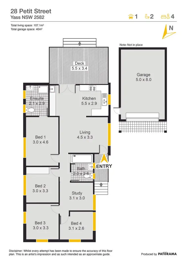 Floorplan of Homely house listing, 28 Petit Street, Yass NSW 2582