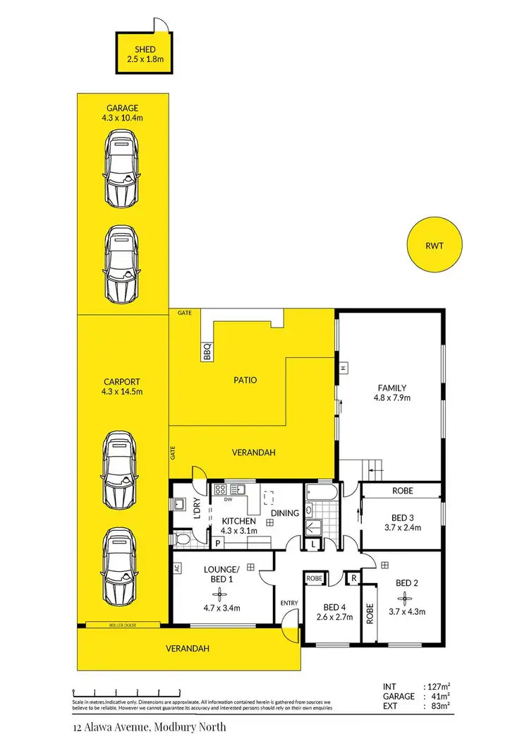 Floorplan of Homely house listing, 12 Alawa Avenue, Modbury North SA 5092