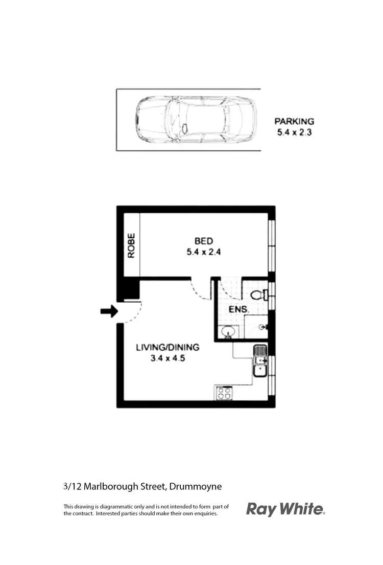 Floorplan of Homely apartment listing, 3/12 Marlborough Street, Drummoyne NSW 2047