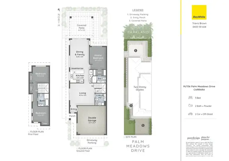 Floorplan of Homely townhouse listing, 91/136 Palm Meadows Drive, Carrara QLD 4211