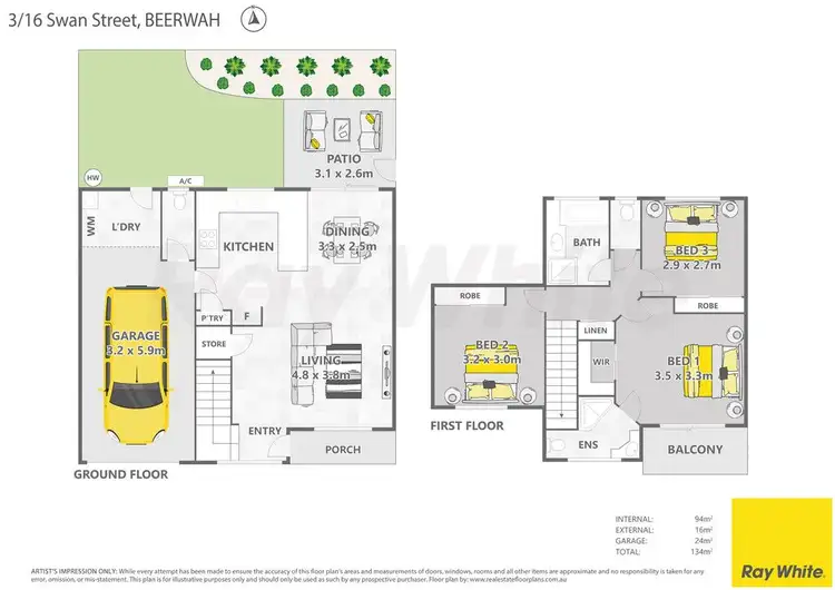 Floorplan of Homely townhouse listing, 3/16 Swan Street, Beerwah QLD 4519