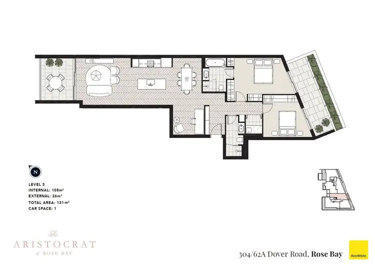Floorplan of Homely apartment listing, 304/62A Dover Road, Rose Bay NSW 2029