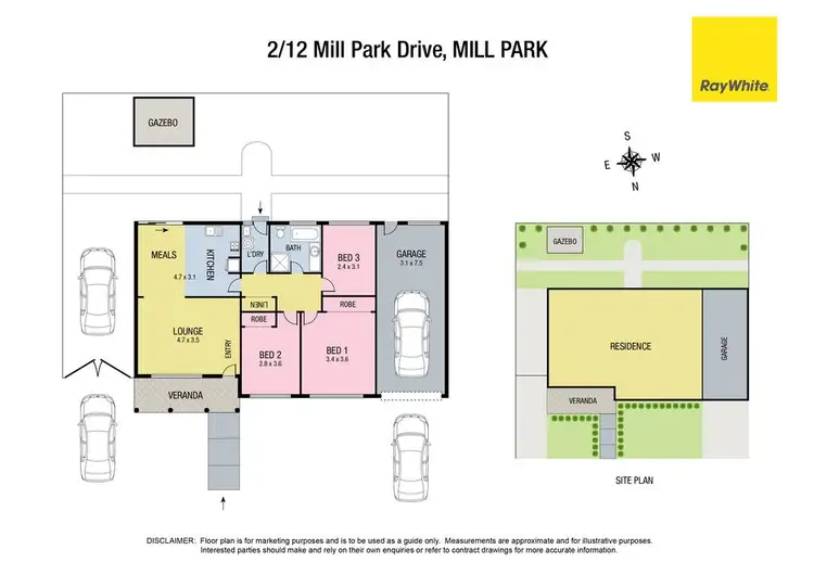 Floorplan of Homely unit listing, 2/12 Mill Park Drive, Mill Park VIC 3082