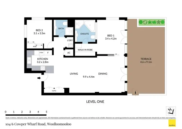 Floorplan of Homely apartment listing, 104/6E Cowper Wharf Road, Woolloomooloo NSW 2011