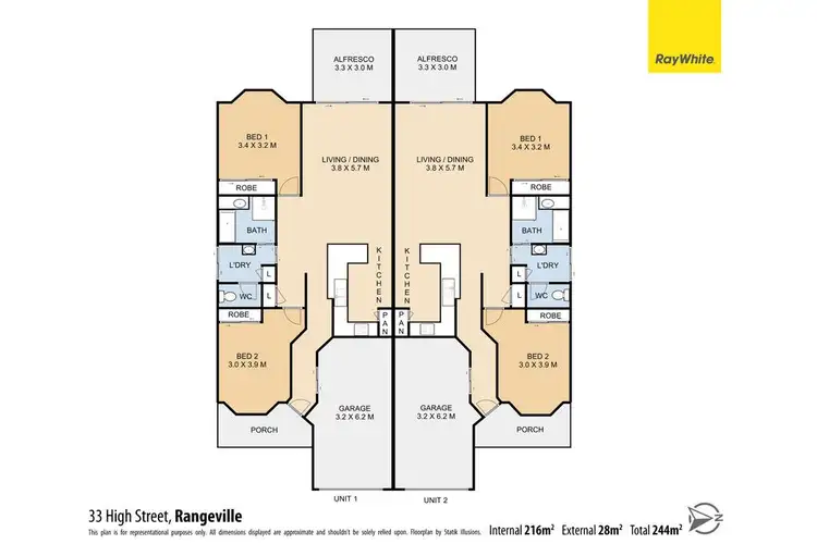 Floorplan of Homely semi-detached listing, 33 High Street, Rangeville QLD 4350