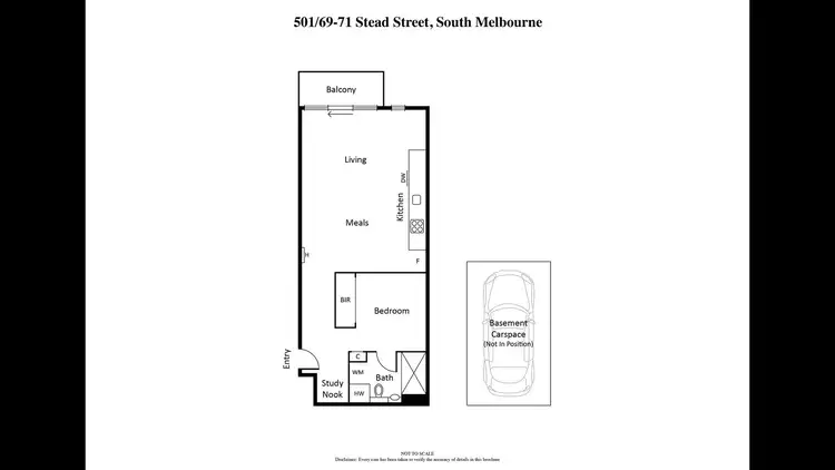 Floorplan of Homely apartment listing, 501/69-71 Stead Street, South Melbourne VIC 3205