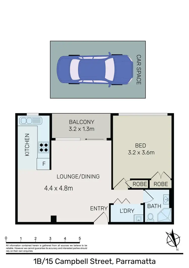 Floorplan of Homely apartment listing, 1B/15 Campbell Street, Parramatta NSW 2150