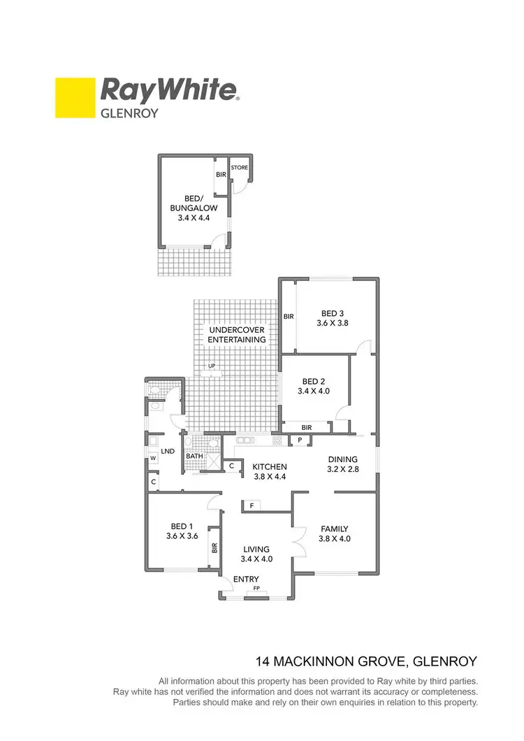 Floorplan of Homely house listing, 14 Mackinnon Grove, Glenroy VIC 3046