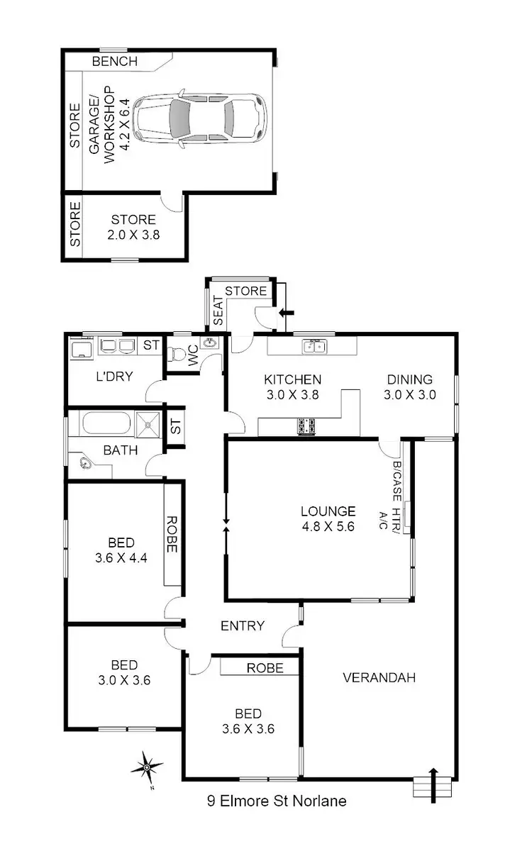 Floorplan of Homely house listing, 9 Elmore Street, Norlane VIC 3214