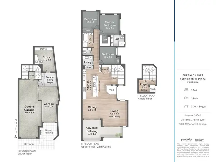 Floorplan of Homely house listing, 3312 Central Place, Carrara QLD 4211