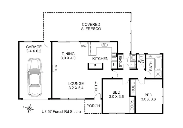 Floorplan of Homely house listing, 3/57 Forest Road, Lara VIC 3212