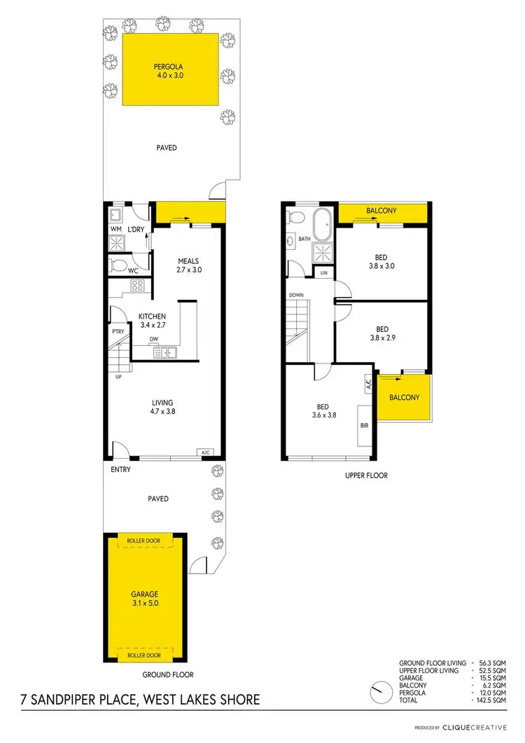 Floorplan of Homely unit listing, 3/7 Sandpiper Place, West Lakes Shore SA 5020