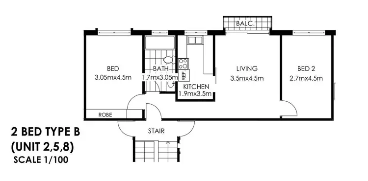 Floorplan of Homely unit listing, 8/45 Hamilton Road, Fairfield NSW 2165