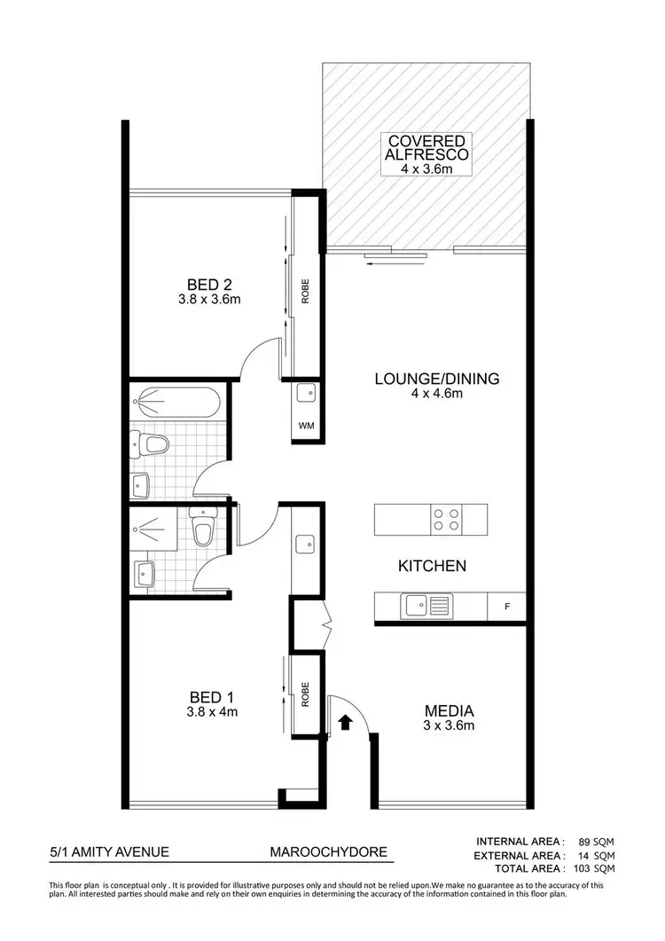 Floorplan of Homely unit listing, Unit 5/1 Amity Avenue, Maroochydore QLD 4558