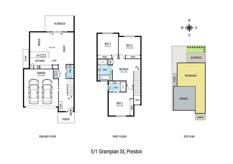 Floorplan of Homely townhouse listing, 5/1 Grampian Street, Preston VIC 3072