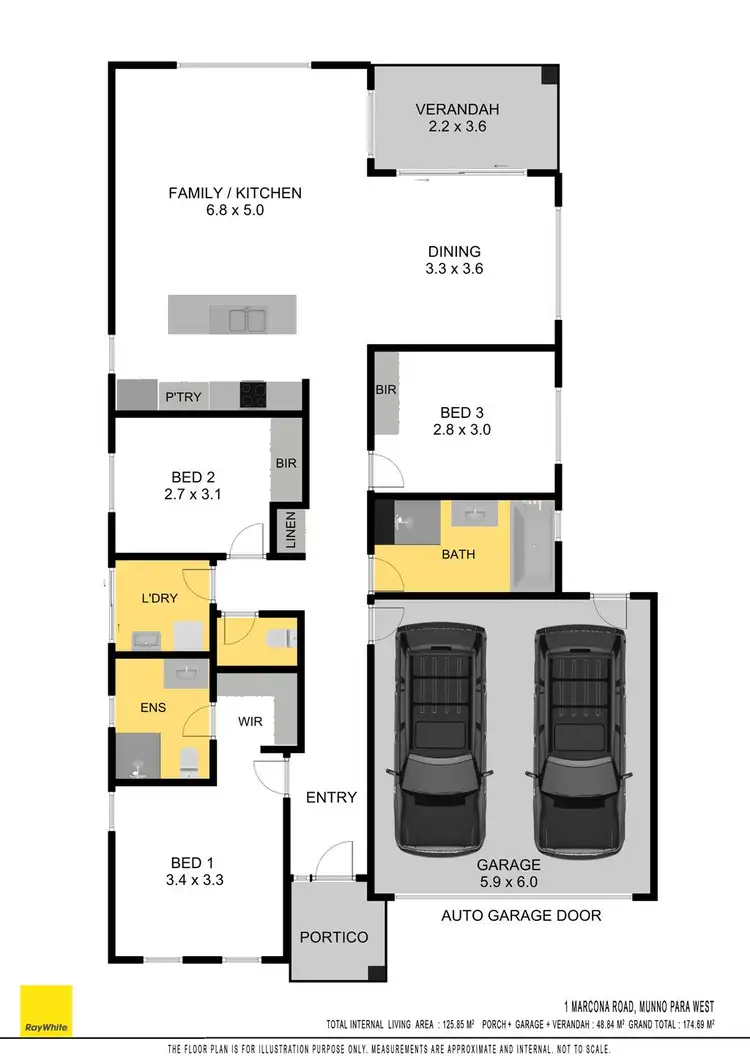 Floorplan of Homely house listing, 1 Marcona Road, Munno Para West SA 5115