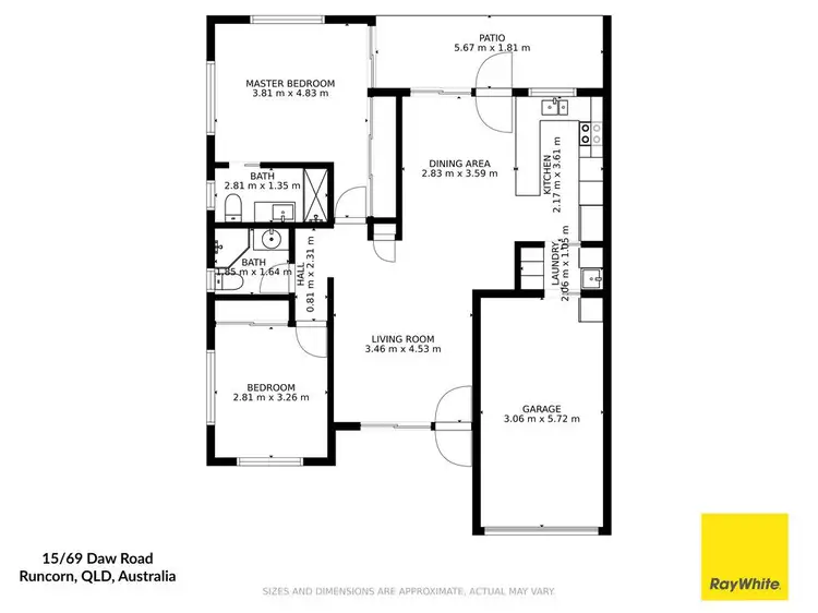 Floorplan of Homely townhouse listing, 15/69 Daw Road, Runcorn QLD 4113