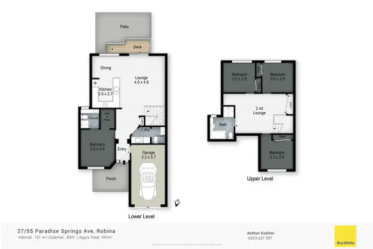 Floorplan of Homely townhouse listing, 27/55 Paradise Springs Avenue, Robina QLD 4226