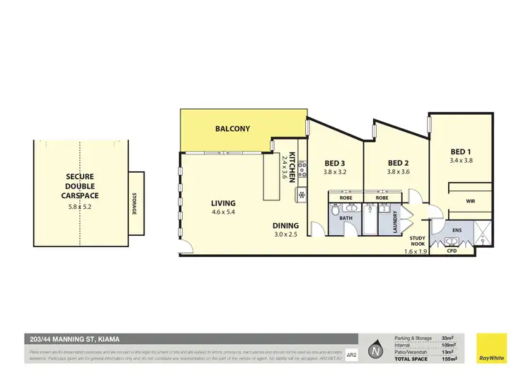 Floorplan of Homely apartment listing, 203/44 Manning Street, Kiama NSW 2533