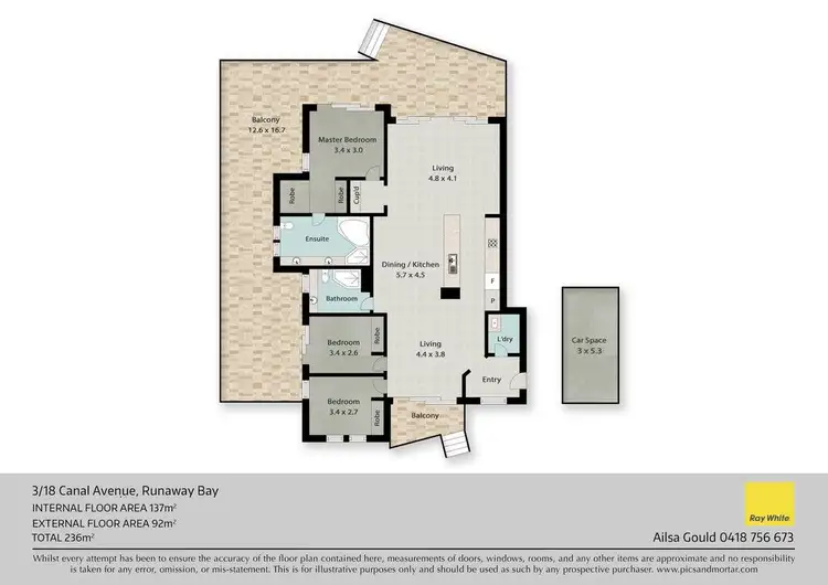 Floorplan of Homely unit listing, 3/18 Canal Avenue, Runaway Bay QLD 4216