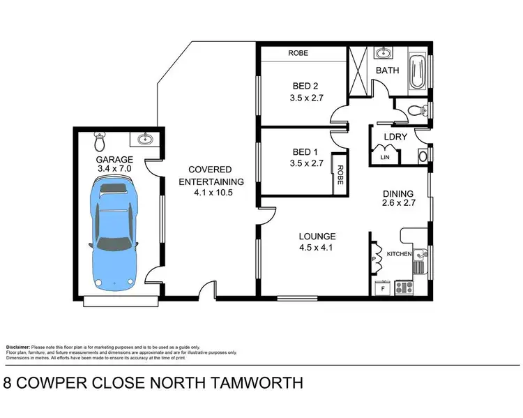 Floorplan of Homely house listing, 8 Cowper Close, Tamworth NSW 2340