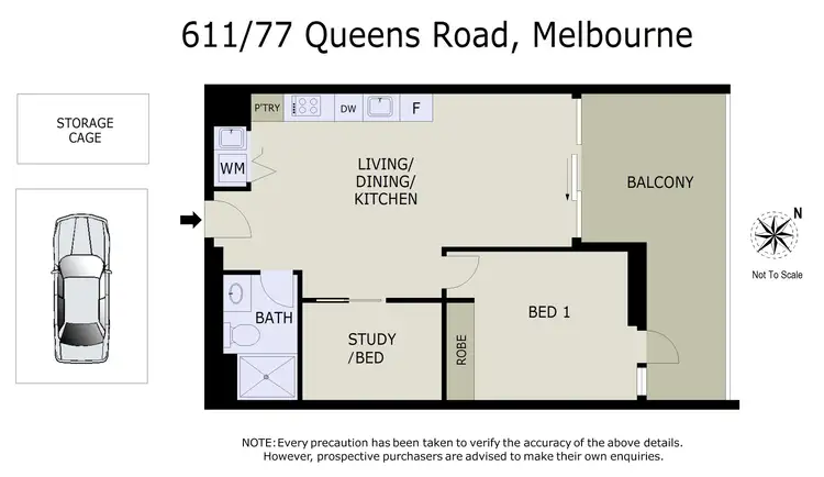 Floorplan of Homely apartment listing, 611/77 Queens Road, Melbourne VIC 3004