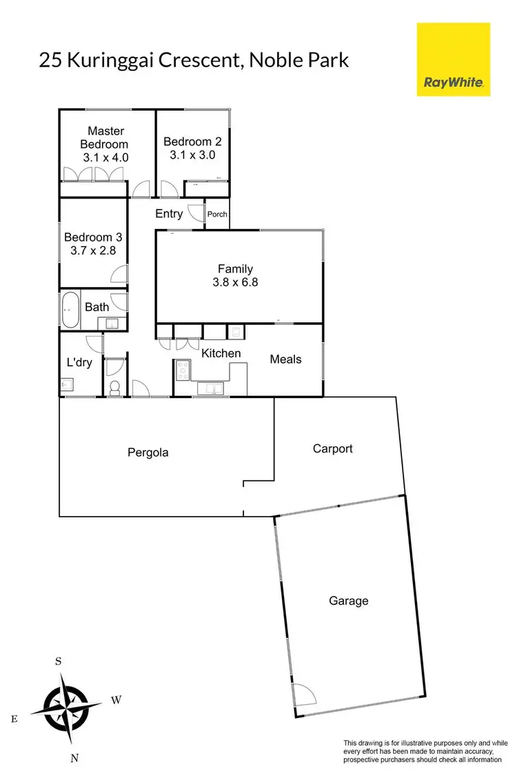 Floorplan of Homely house listing, 25 Kuringgai Crescent, Noble Park VIC 3174