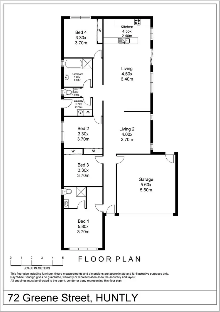 Floorplan of Homely house listing, 72 Greene Street, Huntly VIC 3551