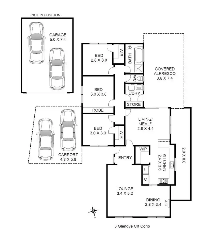 Floorplan of Homely house listing, 3 Glendye Court, Corio VIC 3214