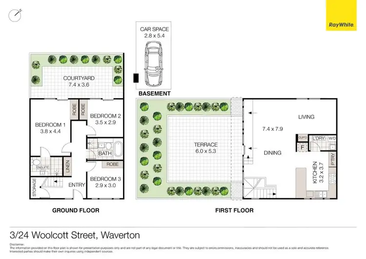 Floorplan of Homely unit listing, 3/24 Woolcott Street, Waverton NSW 2060