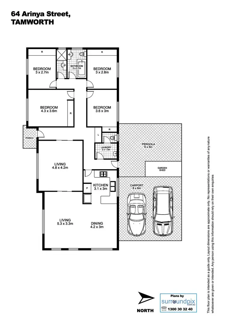 Floorplan of Homely house listing, 64 Arinya Street, Tamworth NSW 2340