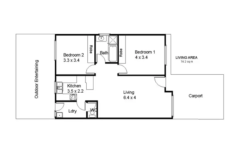Floorplan of Homely unit listing, 3/56 Old Sturt Highway, Berri SA 5343