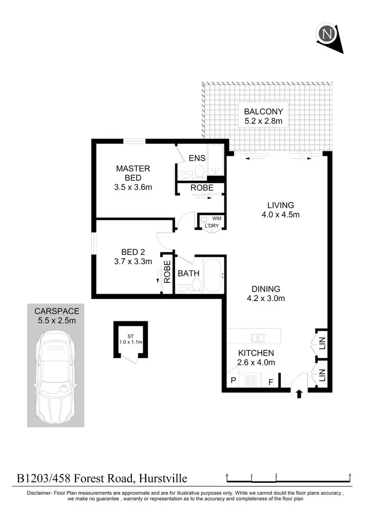 Floorplan of Homely apartment listing, B1203/458 Forest Road, Hurstville NSW 2220