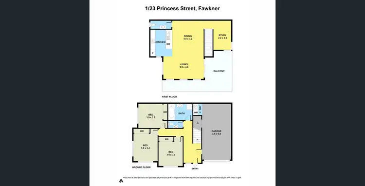 Floorplan of Homely townhouse listing, 1/23 Princess Street, Fawkner VIC 3060