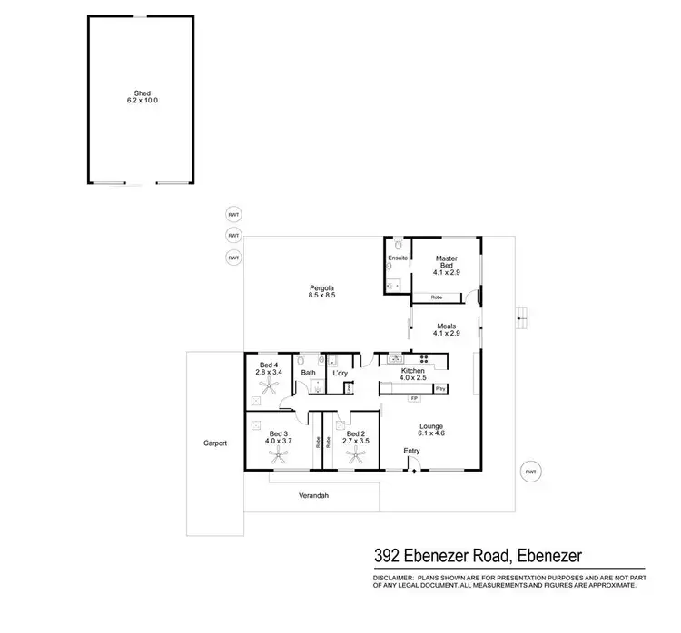 Floorplan of Homely house listing, 392 Ebenezer Road, Ebenezer SA 5355
