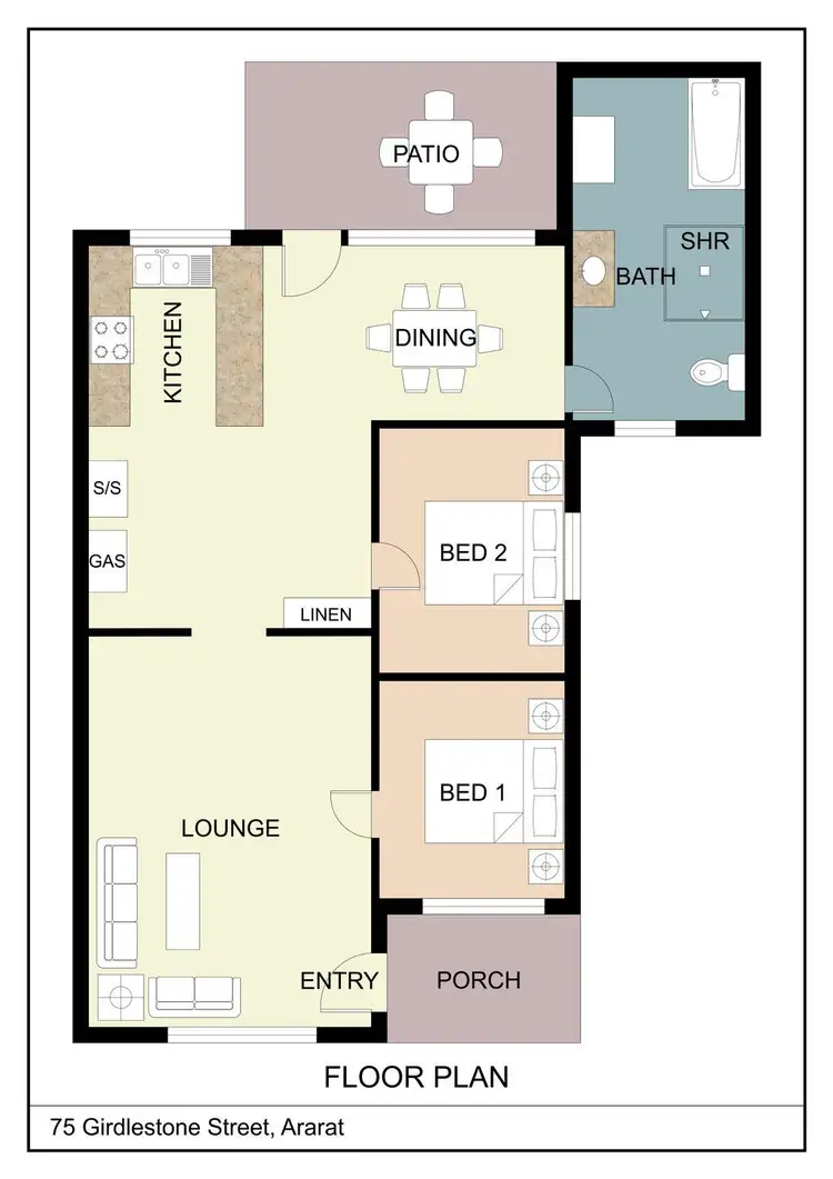 Floorplan of Homely house listing, 75 Girdlestone Street, Ararat VIC 3377