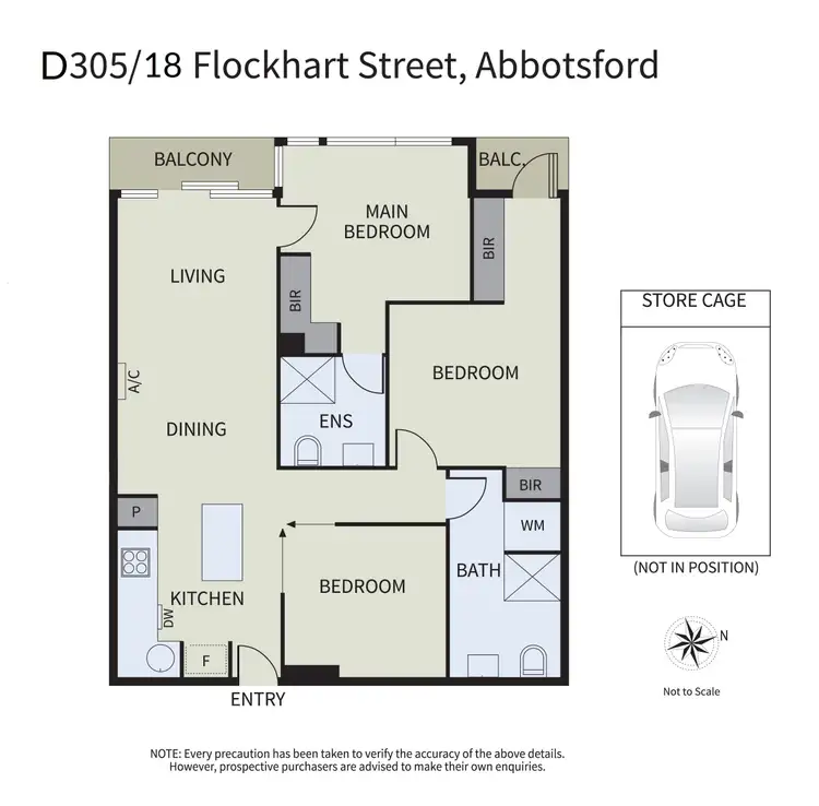 Floorplan of Homely apartment listing, D305/18 Grosvenor Street, Abbotsford VIC 3067