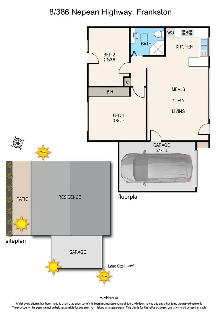 Floorplan of Homely unit listing, 8/386 Nepean Highway, Frankston VIC 3199