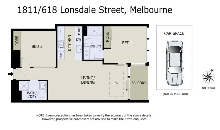 Floorplan of Homely apartment listing, 1811/618 Lonsdale Street, Melbourne VIC 3000