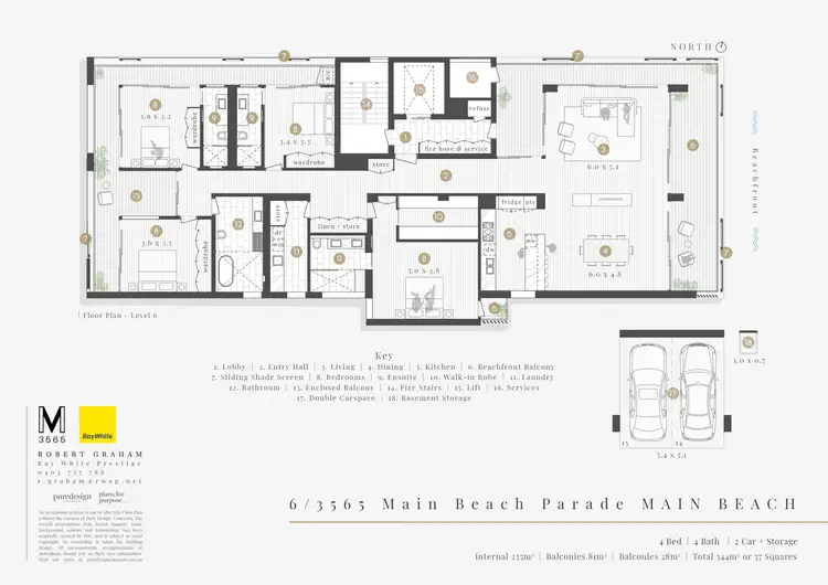 Floorplan of Homely apartment listing, 6/3565 M3565 Main Beach Parade, Main Beach QLD 4217